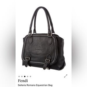 Fendi Black Embossed Leather Briefcase